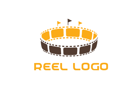 film reel incorporated with stadium logo