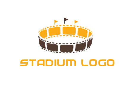 film reel incorporated with stadium logo