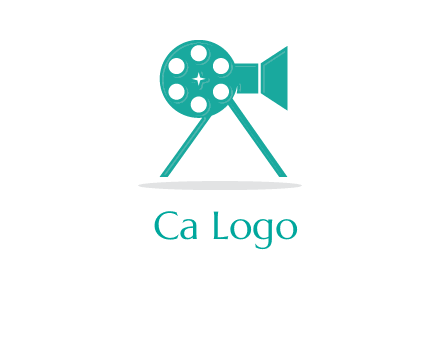 film reel incorporated with camera logo