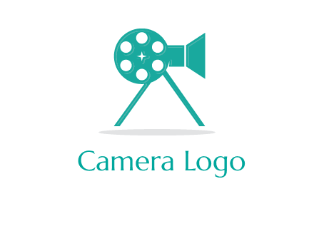 film reel incorporated with camera logo