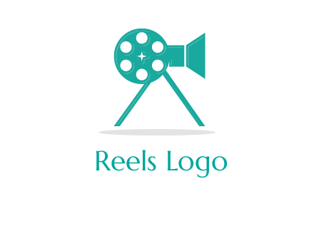 film reel incorporated with camera logo