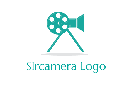 film reel incorporated with camera logo