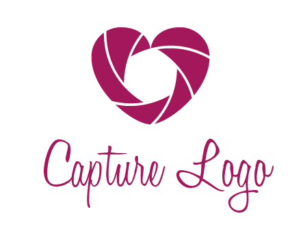 shutter in heart shape photography logo