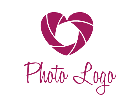 shutter in heart shape photography logo