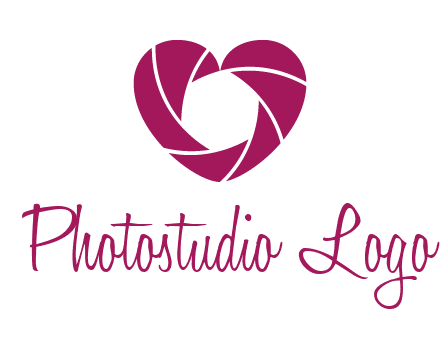 shutter in heart shape photography logo