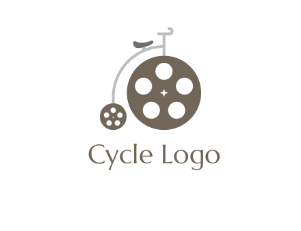 bicycle made of film reels logo