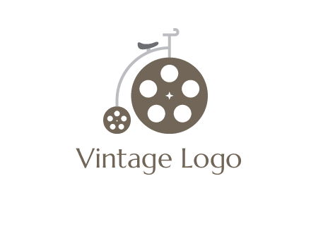 bicycle made of film reels logo