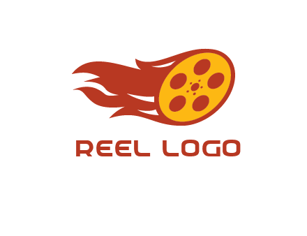 film reel incorporated with fire logo