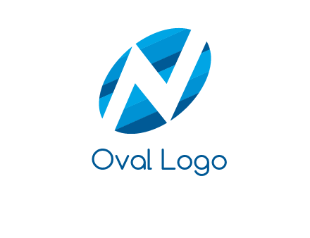 letter N inside oval shape logo