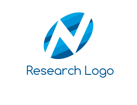 letter N inside oval shape logo