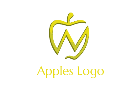 letter N incorporated with apple logo