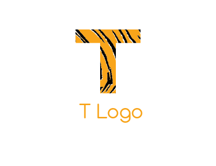 letter T with tiger pattern logo