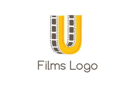 letter U incorporated with film reel logo