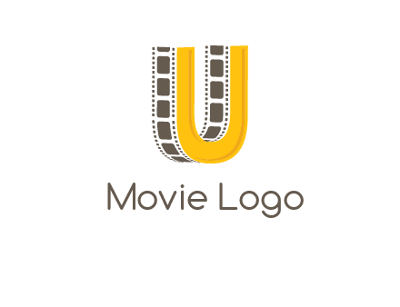 letter U incorporated with film reel logo