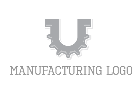 letter U made of gear logo