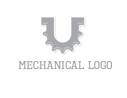 letter U made of gear logo