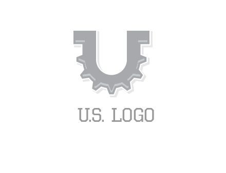 letter U made of gear logo