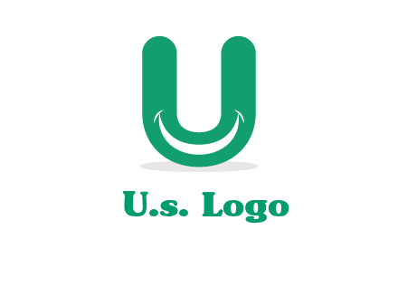 smile inside letter U logo