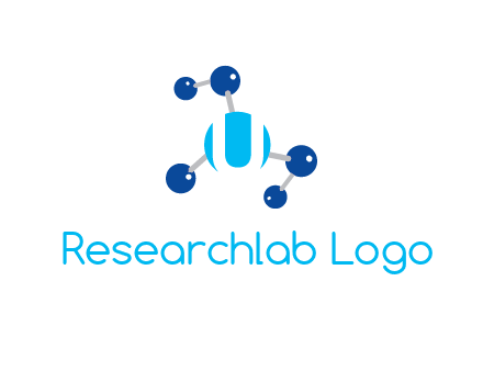 letter U inside circle with chemical bond logo
