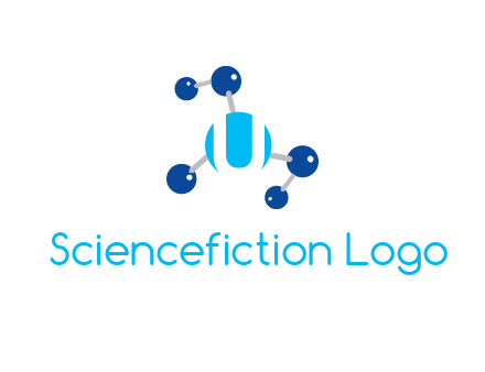 letter U inside circle with chemical bond logo