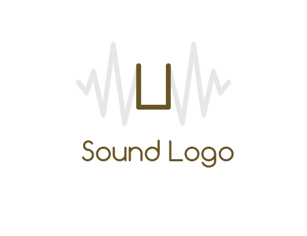 letter U between sound waves logo