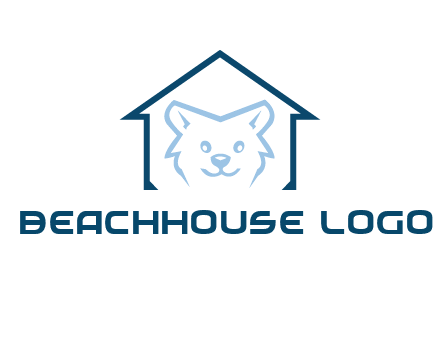 dog face inside house logo