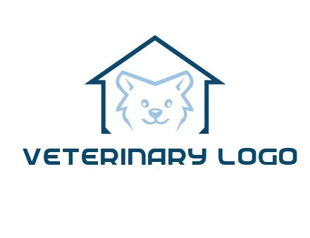 dog face inside house logo