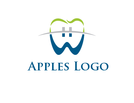 teeth made of letter w logo