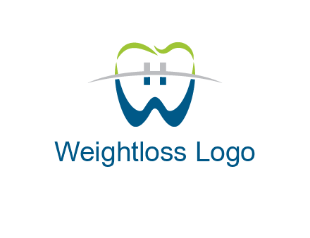 teeth made of letter w logo
