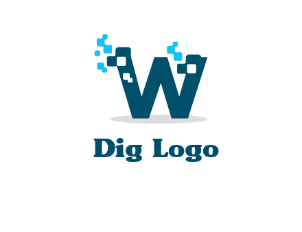 Digital letter W logo