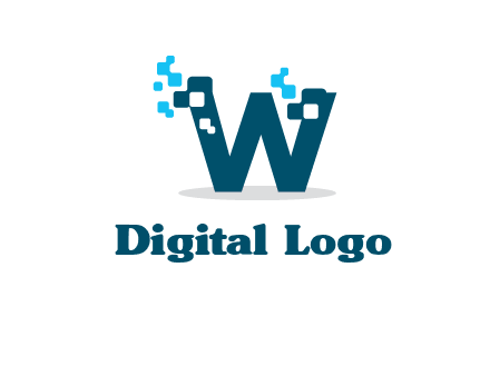 Digital letter W logo