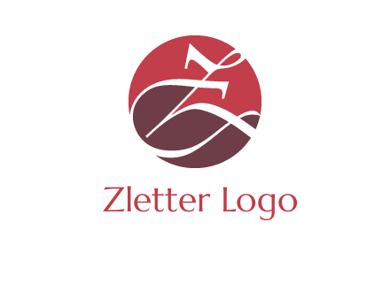 calligraphy letter Z inside circle logo