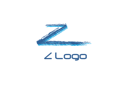 letter Z made of brush stroke