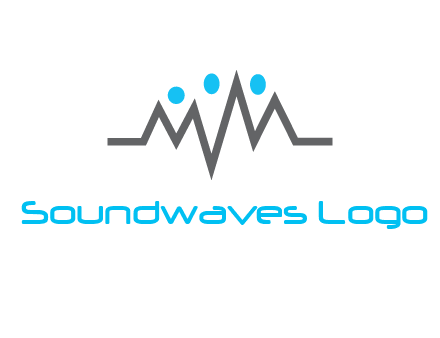 waves with circle forming abstract people logo