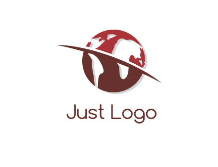 swoosh on the globe logo