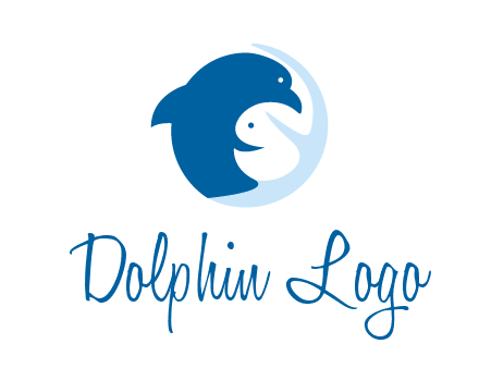 circle dolphin hugging fish and starfish logo