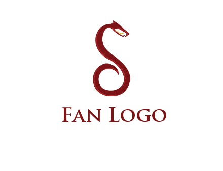 Letter S made of snake logo