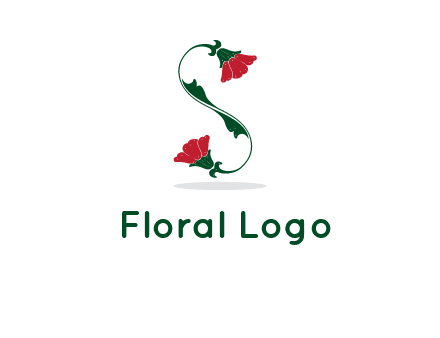 letter S made of flowers logo