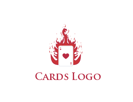 ace of hearts flame vector