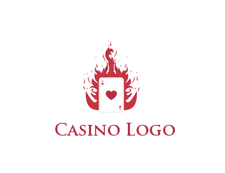 ace of hearts flame vector