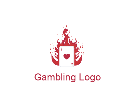 ace of hearts flame vector