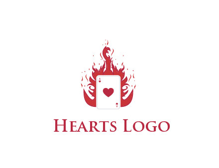 ace of hearts flame vector