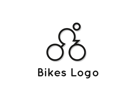 abstract bicycle with rider icon