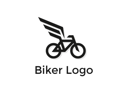 bicycle with abstract wings logo