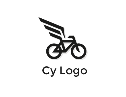 bicycle with abstract wings logo