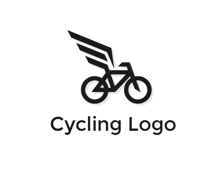 bicycle with abstract wings logo