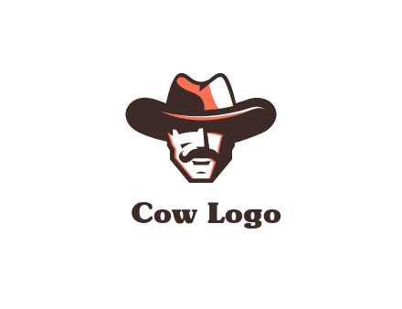 cowboy with moustache illustration