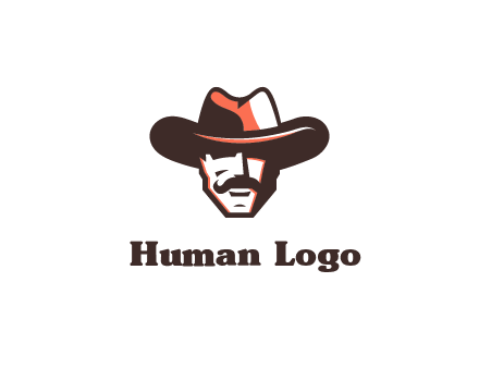 cowboy with moustache illustration