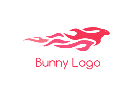 flame behind bunny logo