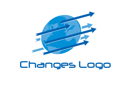 moving arrows with globe logo